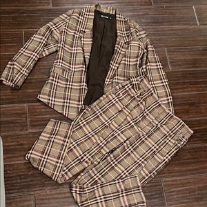 Chic Plaid Women's Pantsuit
